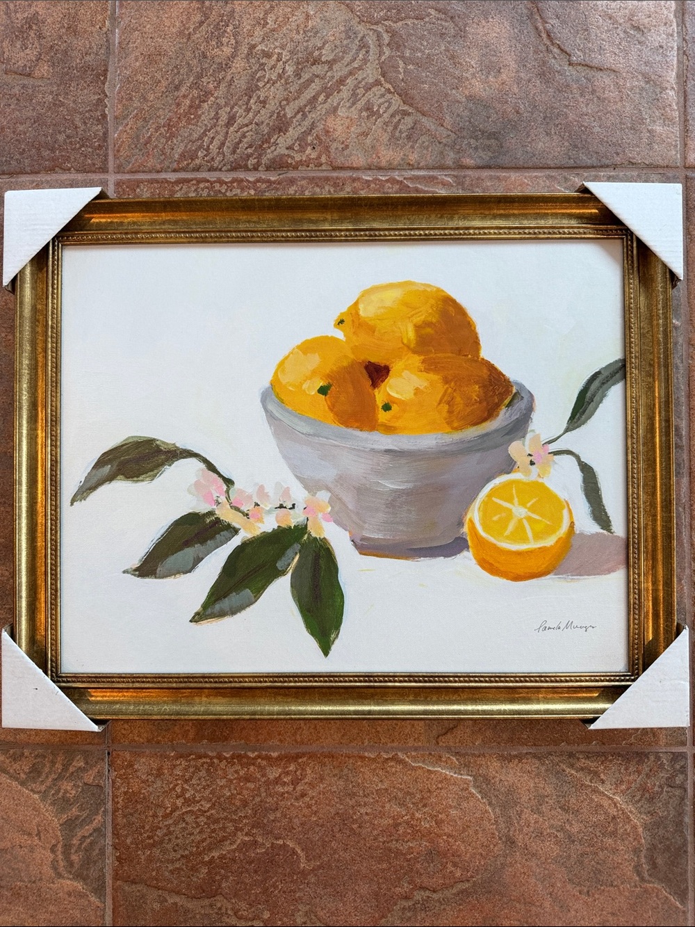 20”W X 16” H Citrus Harvest Framed Wall Canvas Lemons - Threshold Pamela Munger.